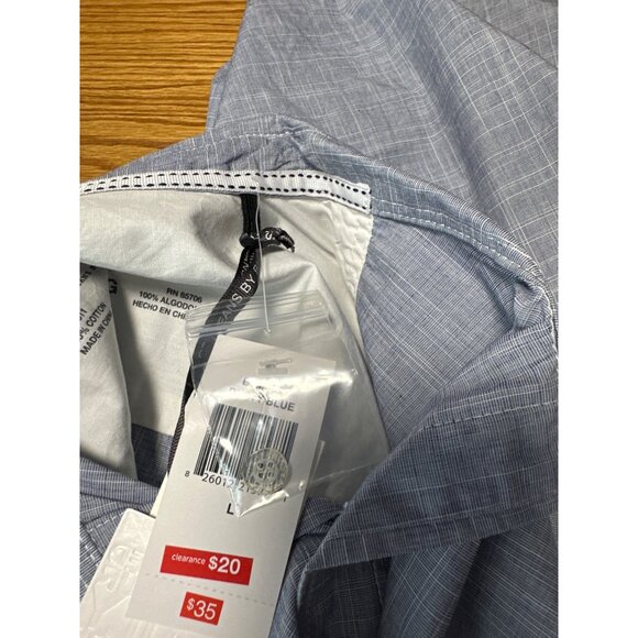 Jeans By Buffalo Rafael Mens Blue Chambray Button Down Shirt Long Sleeve Size L - Picture 6 of 11